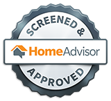 Badge from HomeAdvisor reading: Screened & approved