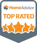 Badge from HomeAdvisor reading: Top rated